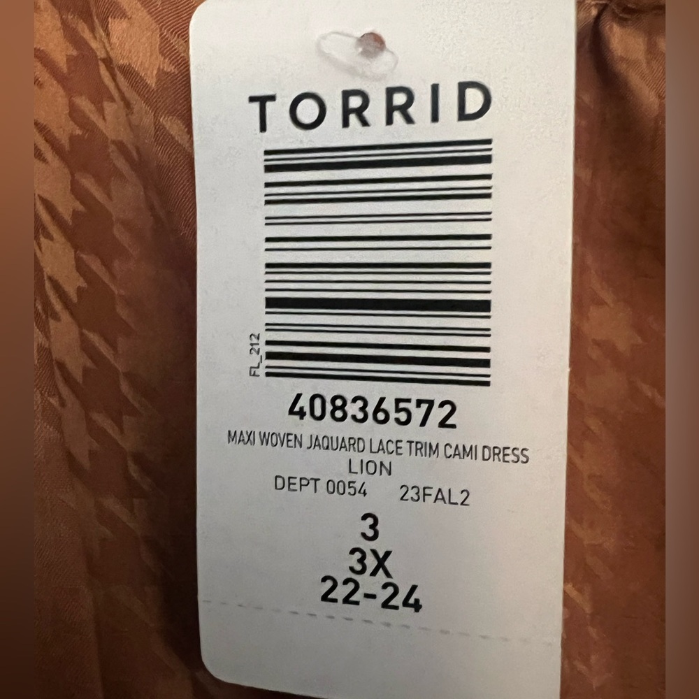 NWT torrid Tea Length Woven Jacquard Lace Trim Cami Dress - Picture 7 of 8